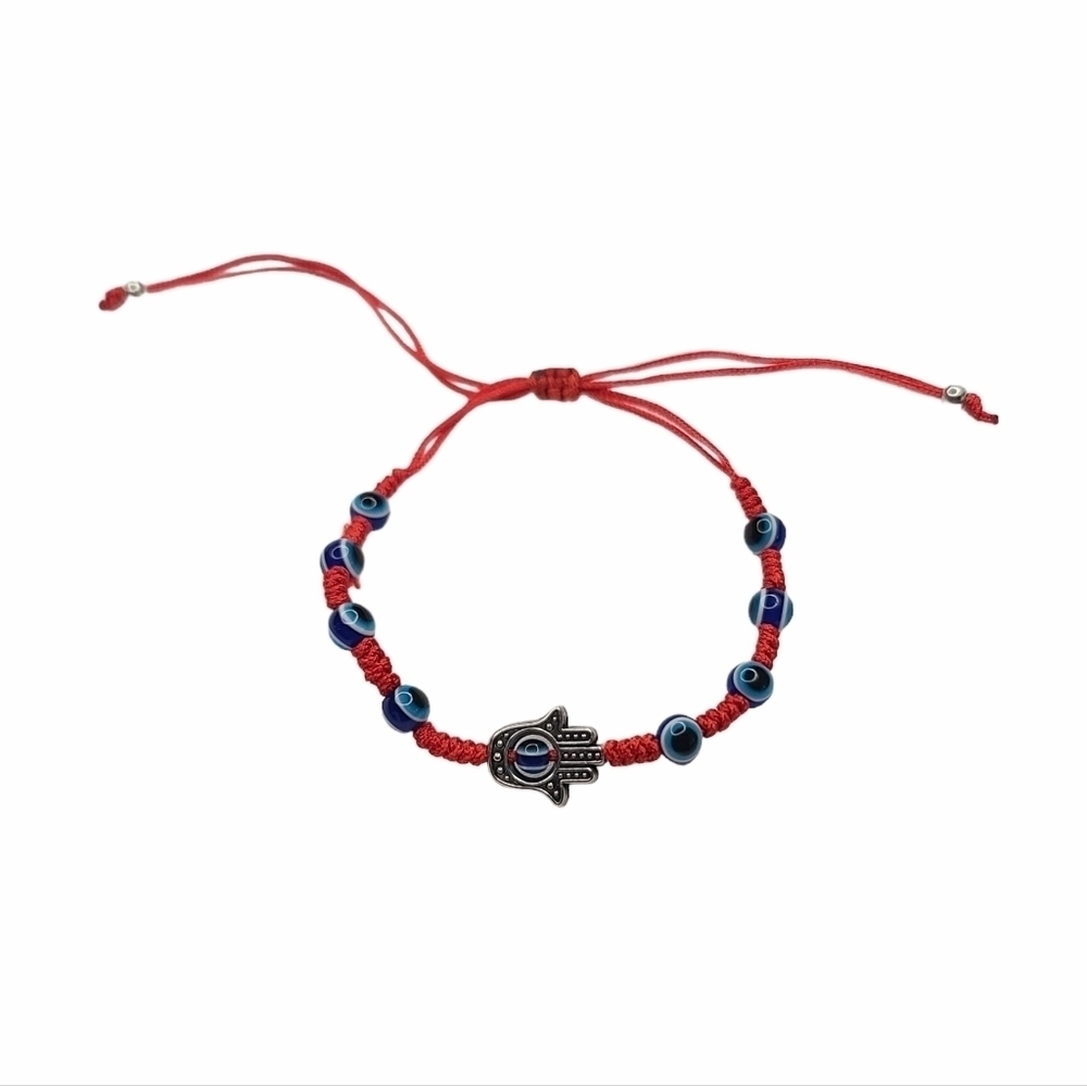 NWT Evil Eye & Hand Decor Red Blue Rope Bracelet